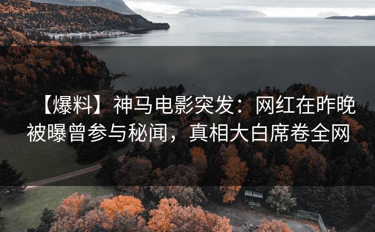 【爆料】神马电影突发:网红在昨晚被曝曾参与秘闻,真相大白席卷全网