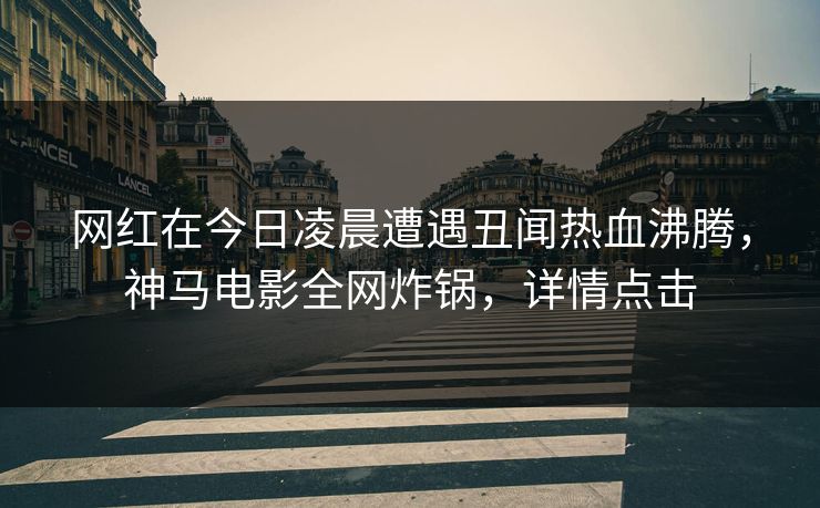 网红在今日凌晨遭遇丑闻热血沸腾，神马电影全网炸锅，详情点击